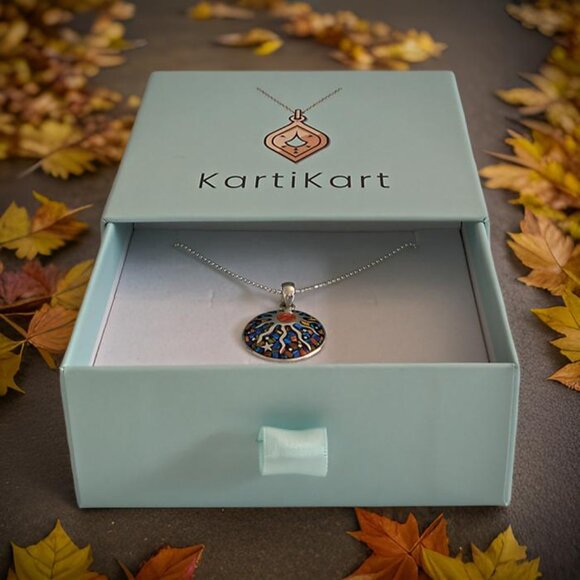 Sun & Star Lab Fire Opal Pendant Necklace For Ladies Wear, 925 Sterling Silver - Picture 9 of 10